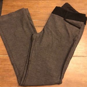 Gray and black slacks